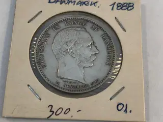 2 kroner Denmark 1888