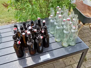 Glasflasker med Patentlåg 15 stk Klar og 15 stk Br