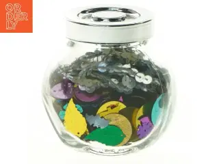 Glaskrukke med palietter