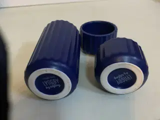 Lyngby vase  9 cm og fyrfads stager 