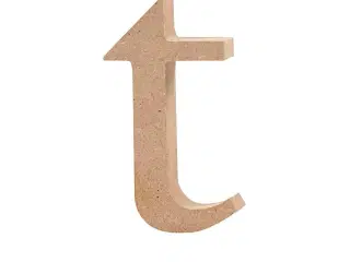 Bogstav, t, H: 10 cm, tykkelse 2 cm, 1 stk.