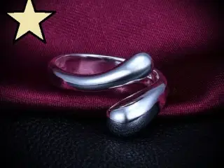 * Sterlingsølv; Smuk dråbe-fingerring