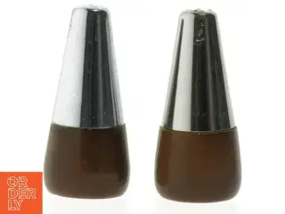 Salt- og pebersæt i metal og træ (str. 8 cm)