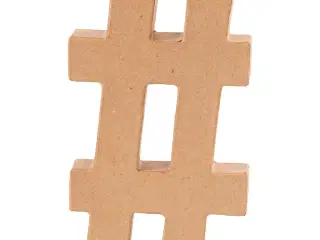 Tegn, #, H: 20,5 cm, tykkelse 2,5 cm, 1 stk.