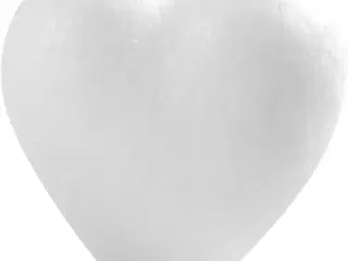 Hjerte, H: 6 cm, D: 3 cm, B: 6 cm, hvid, 50 stk./ 1 pk.