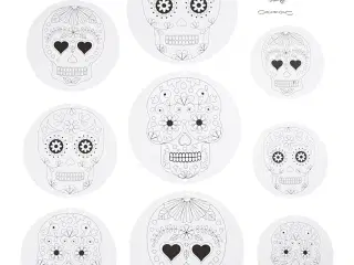 Uro med motiv, diam. 12+15+18 cm, 300 g, hvid, 3sæt/ 1 pk.