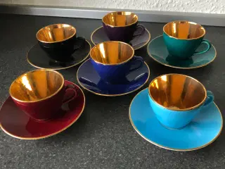Moccakopper, Aluminia, royal Copenhagen 