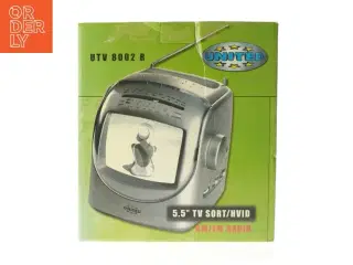 United UTV 8002 R sort/hvid TV og AM/FM radio fra United (str. 18x15x15 cm)