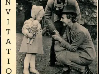 Kronprinseparret med Prinsesse Margrethe - Invitationskort 27 - 4 43 -