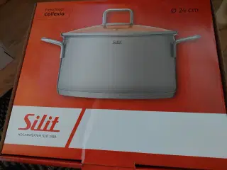 Ny Stål Gryde m Glaslåg fra Silit