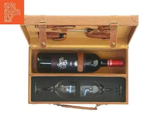 Vinopbevaringskasse med glas og vin fra Terra Tangra (str. 35x21x13 cm)