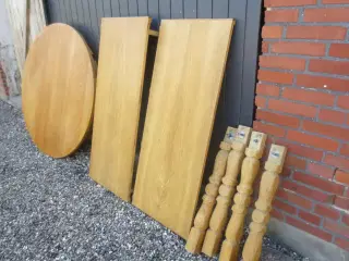 1 stk Rund Egetræsbord Rosengård m/2 Plader