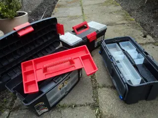 3 stk plastik værktøjs kasser
