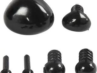 Øjne og snuder til modellering, diam. 3+6 mm, str. 8x6+14x11 mm, sort, 20sæt/ 1 pk.