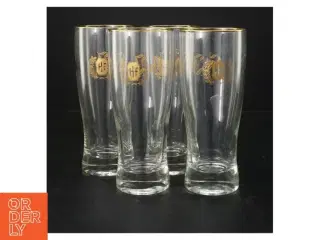 Sæt af glas med guldkant (str. 17,5 cm)