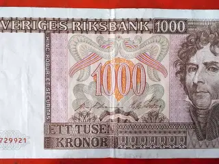 SVERIGE 1000 KR KRONOR / 1000 KRONER 1985 Karl XIV