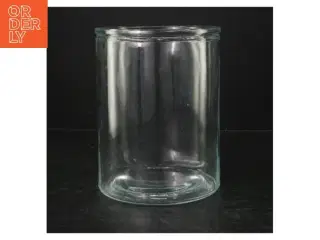 Cylindrisk glasbeholder (str. Ø. 14 cm. længde, 18 cm)
