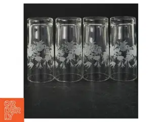 Dekorerede glas vaser (str. Ø 7 cm. længde, 14,5 cm)