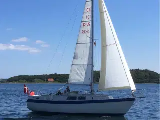 Motor sejler med stor agter kahyt