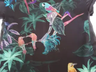 bluse,Str: 44/print af papegøje og tropiske fugle