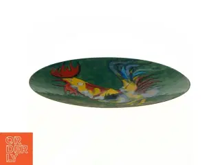 Emailleret dekorativ tallerken (str. Ø. 28 cm)