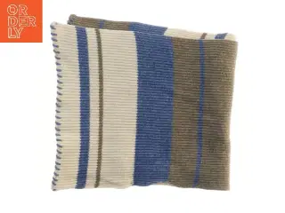 Strikket uldtærklæde med striber (str. 133x29,5 cm)