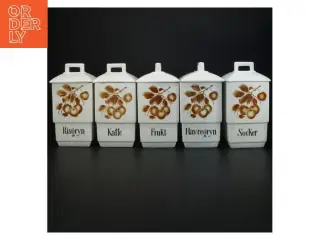 Porcelæn krydderiglas (str.15 x 9,5 cm og 8 x 5,5 cm)