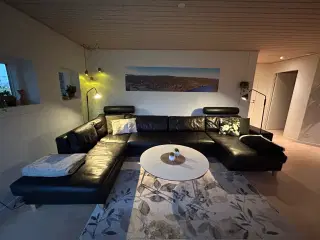 Chaiselong hjørnesofa, Sort læder, Funktion design