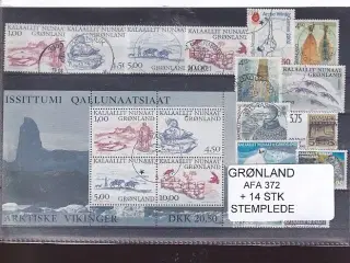 Grønland - AFA 372 + 14 Stk. - Stemplet