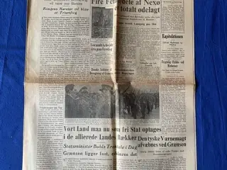 Avis - Sønderjyden - 9. Maj 1945 - Danmarks Konge mødes med folket !