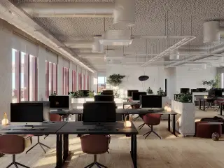 406 m² kontor i nyopført hus med grøn profil og fælles faciliteter