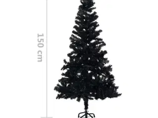 Kunstigt juletræ med fod 150 cm PVC sort