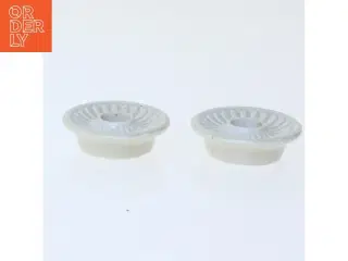 To lysestager fra D/A (str. Ø 4,5 cm)