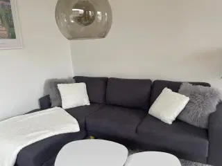 Jysk sofa EGENSE med chaiselong (mørkegrå)