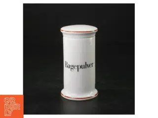 Porcelænsbeholder til bagepulver fra B&G (str. Ø 6,5x11,5 cm)
