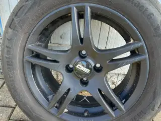 4 x 16” CMS black ALU fælge sommer dæk 