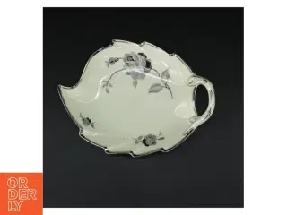 Porcelæn fad med sort rose mønster fra KPM (str. 29x22 cm)