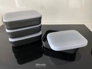 4 stk nye Tupperware Strato bokse i sort
