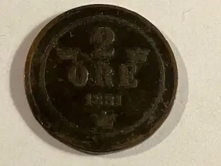 2 øre 1881 Sverige