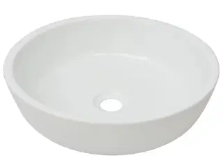 Håndvask rund keramik 42x12 cm hvid