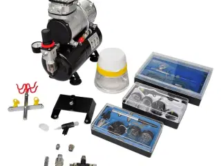 Airbrush-kompressorsæt med 3 pistoler