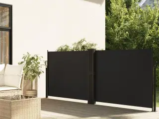 Sidemarkise 140x1200 cm sammenrullelig sort