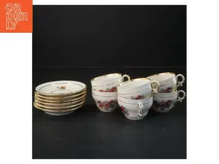 Rosenborg Kaffekop med underkop sæt fra KPM (str. Ø 11 & 5x7 cm)