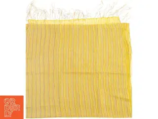 Gult uldtørklæde med striber (str. 55 x. 200 cm)
