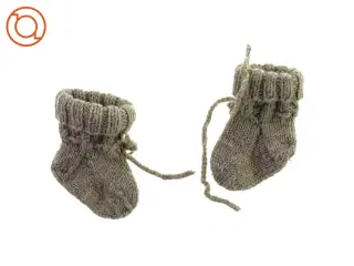 Hjemmestrikkede uldsokker til baby (str. 10 x 5 cm)