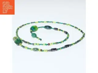 Glasperler, grønne, lilla, turkis gul nuancer (str. 76 cm)