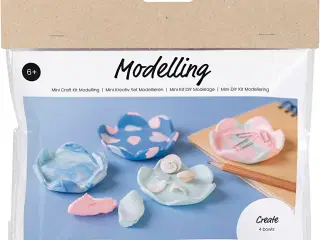 Mini DIY Kit Modellering, Skåle, pastelblå, lys pink, 1 pk.