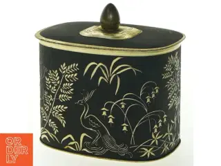 Vintage opbevaringsdåse med låg (str. 13x9,5 cm)