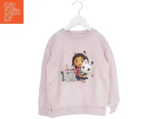 Lyserød sweatshirt med kattemotiv fra Dreamworks (str. 110)
