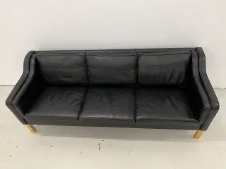 Mogens Hansen MH195 3 Pers.Sofa i sort læder.
